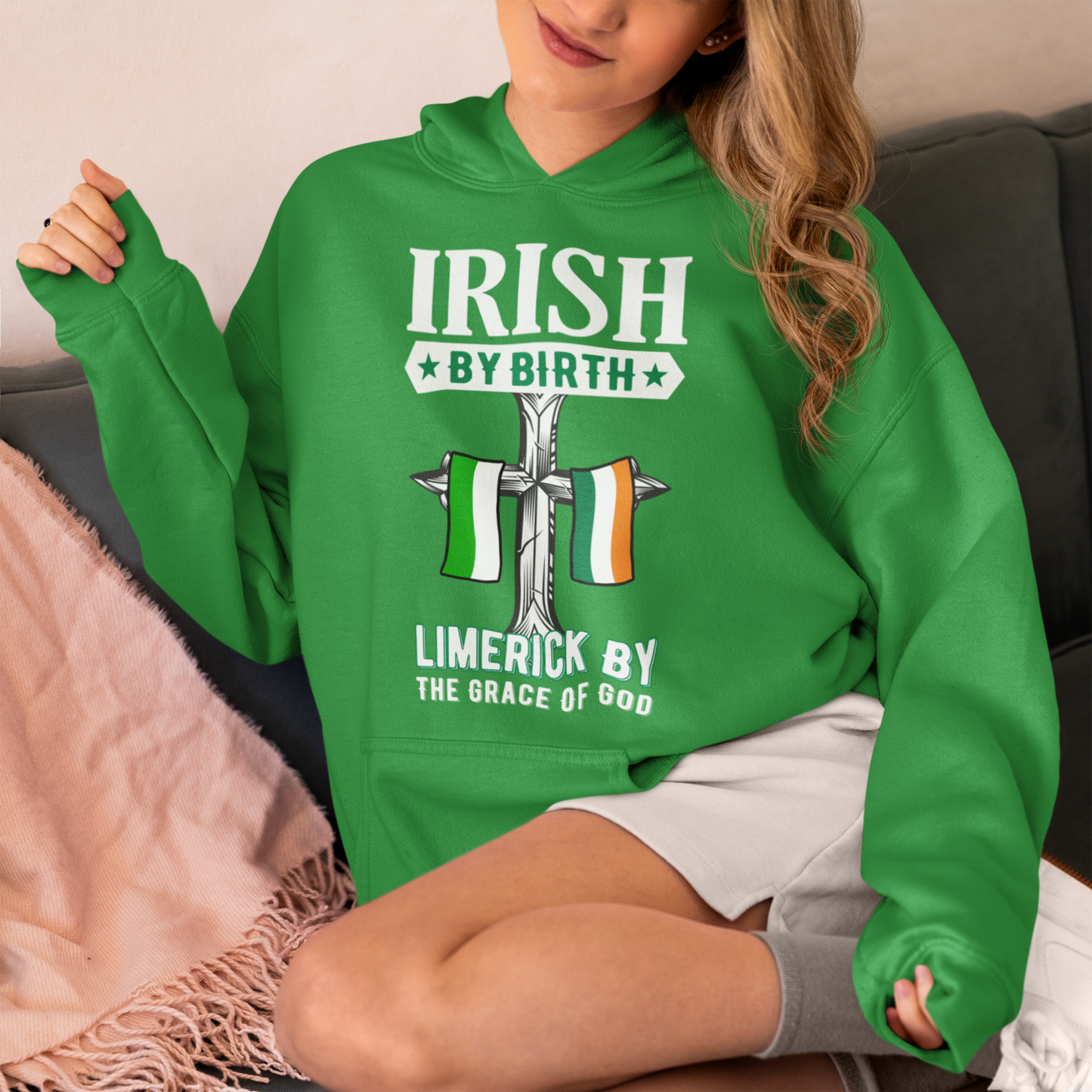 Limerick Hoodie Irish By Birth Classic Adult Hoodie