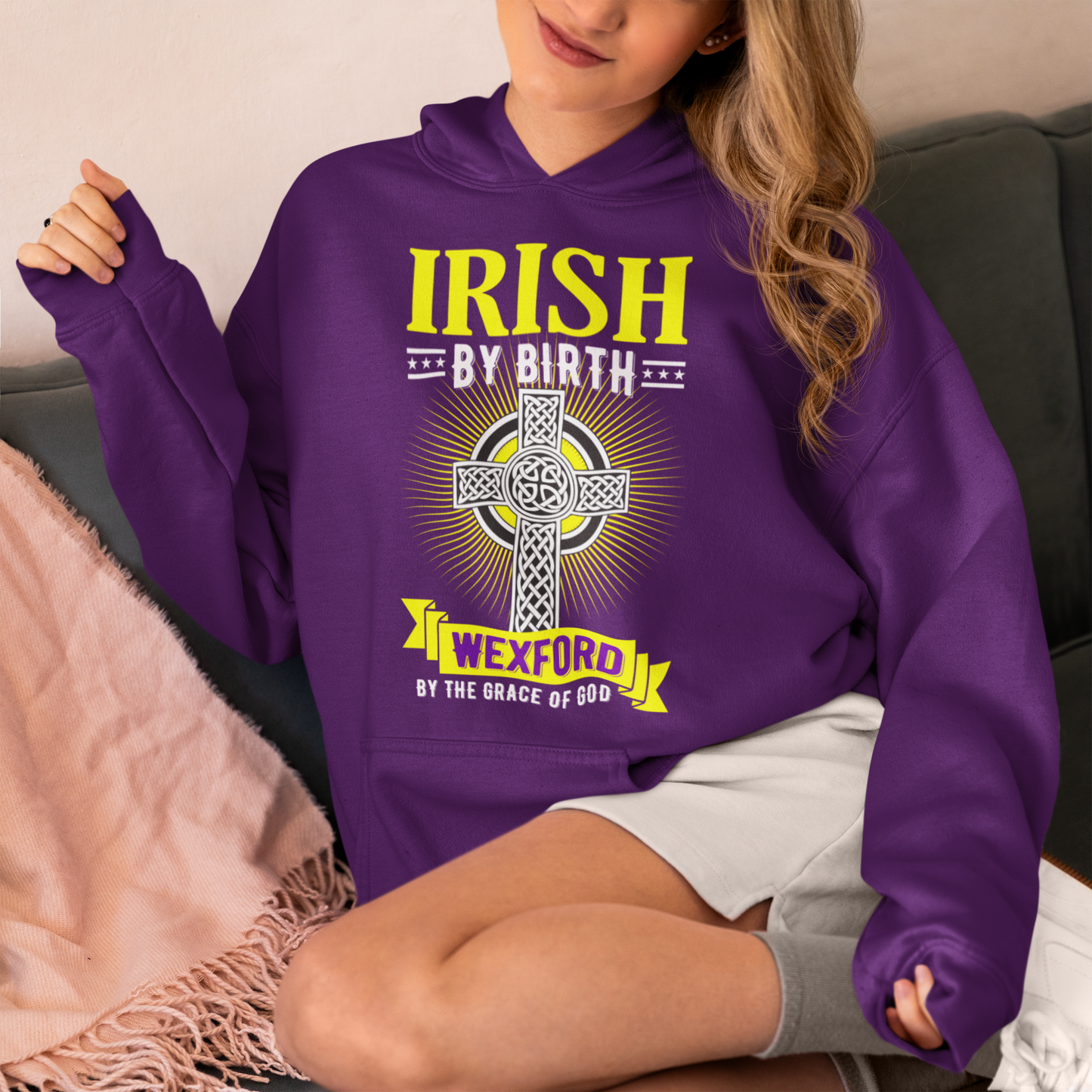 County Wexford  Irish By Birth Wexford By The Grace Of God Classic Adult Hoodie