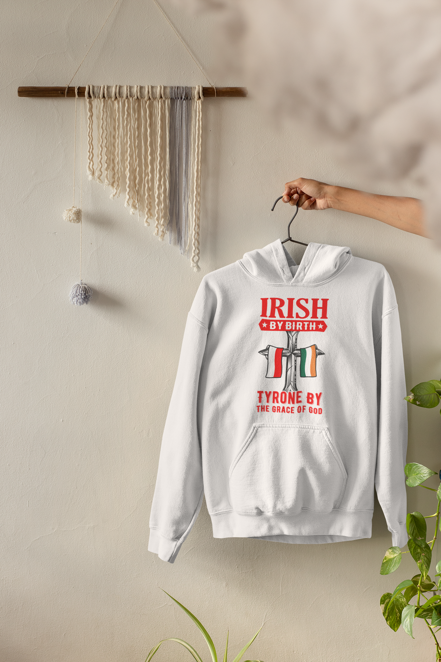 County Tyrone Irish By Birth Classic Adult Hoodie