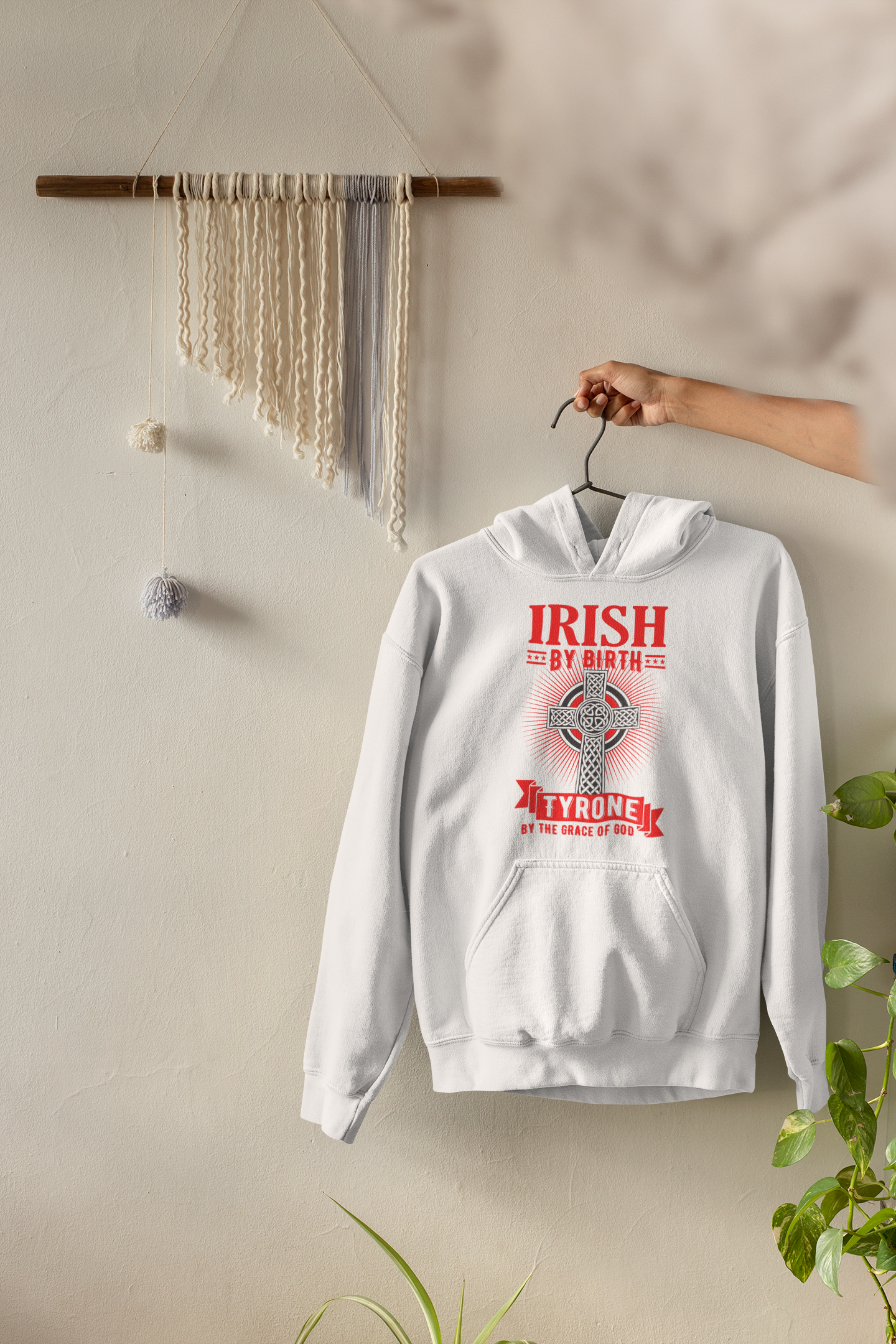 Tyrone Irish By Birth Celtic Cross Classic Adult Hoodie