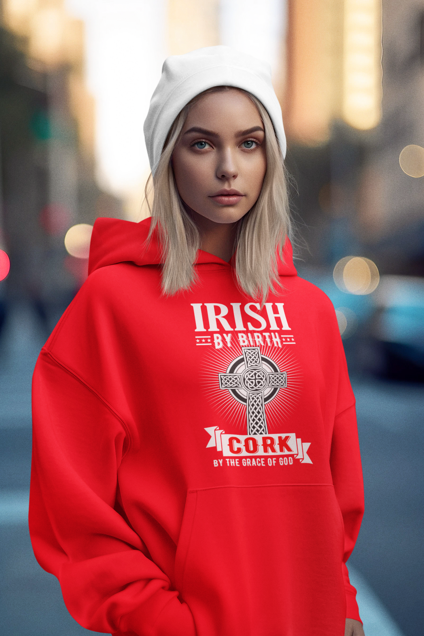 County Cork Irish By Birth Celtic Cross Classic Adult Hoodie
