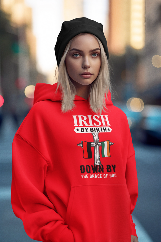 County Down  Irish By Birth Classic Adult Hoodie