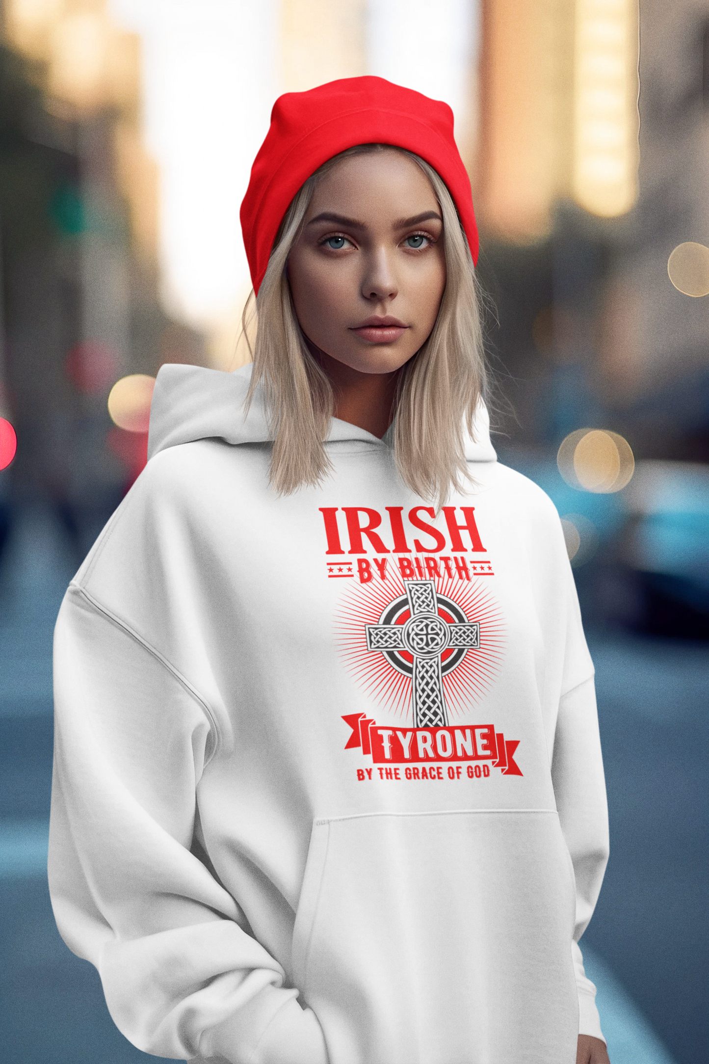Tyrone Irish By Birth Celtic Cross Classic Adult Hoodie