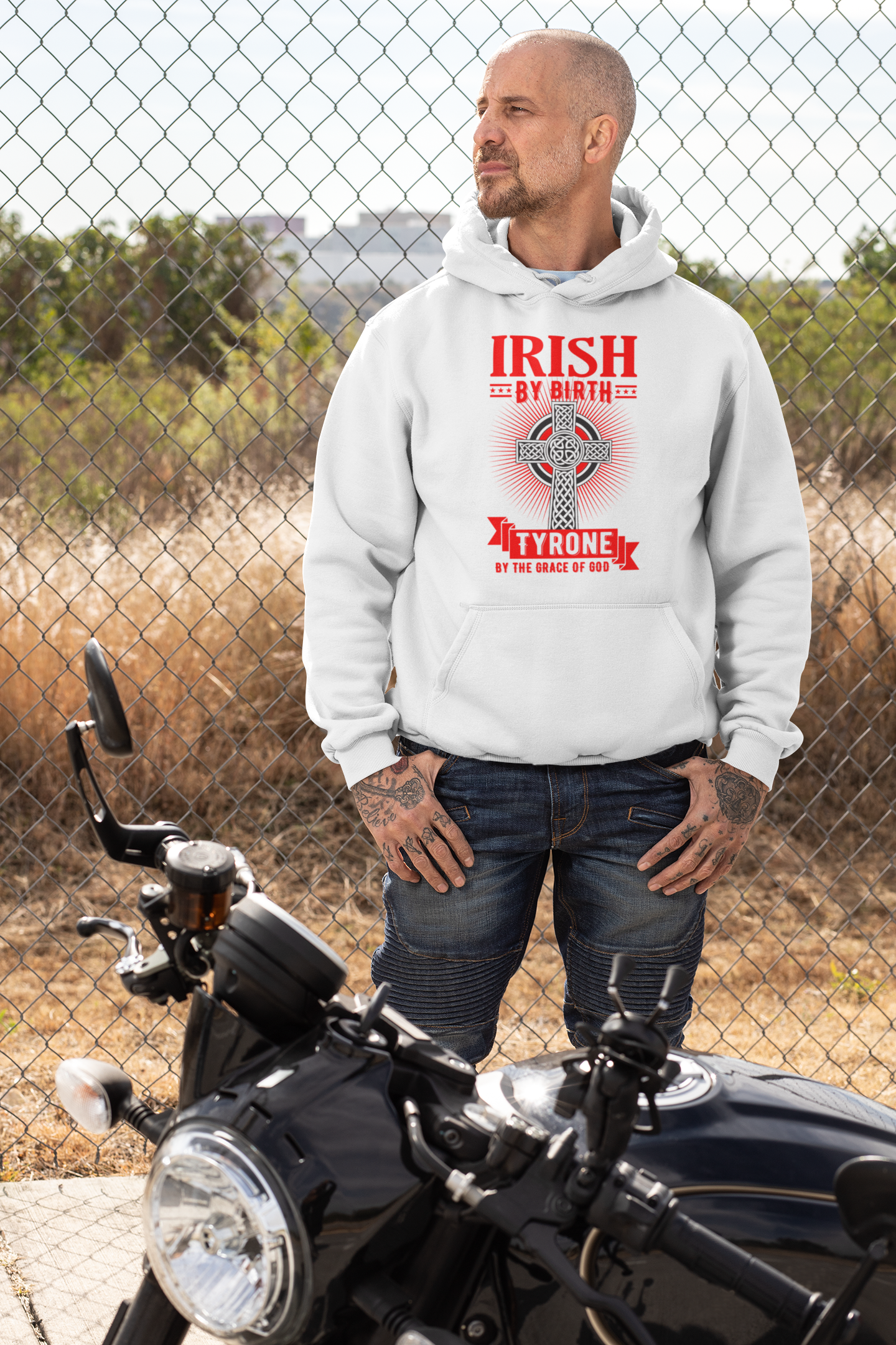 County Tyrone Irish By Birth Classic Adult Hoodie