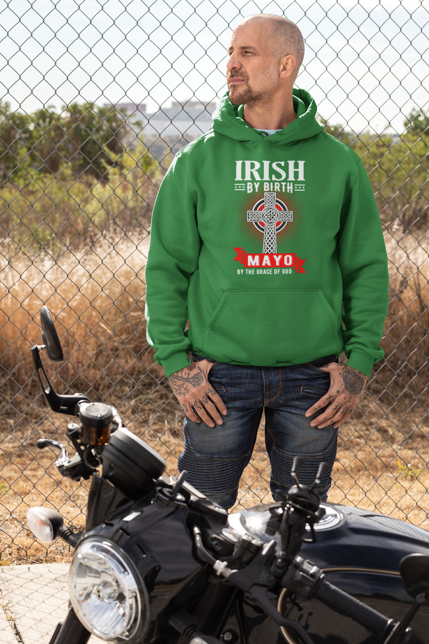 Mayo Hoodie  Irish By Birth Classic  Mayo Hoodies