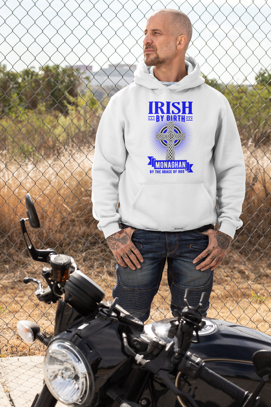 County Monaghan Irish By Birth Celtic Cross Classic Adult Hoodie