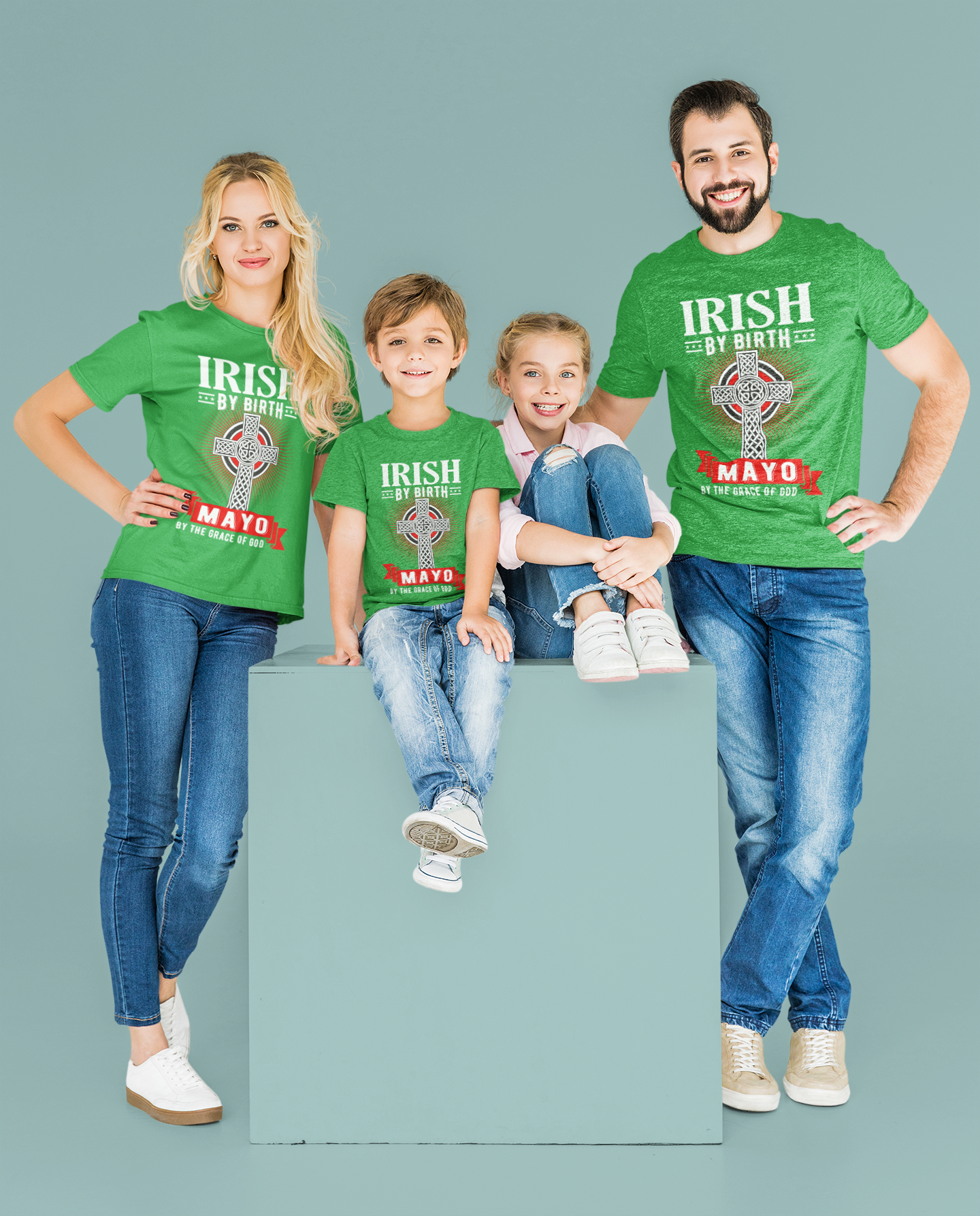 County Mayo Irish By Birth Classic Heavy Cotton Adult T-Shirt