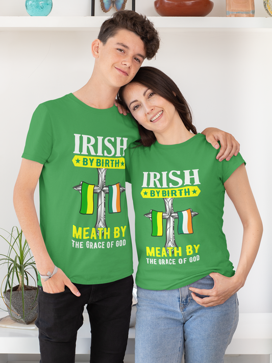 County Meath Irish By Birth Classic Heavy Cotton Adult T-Shirt