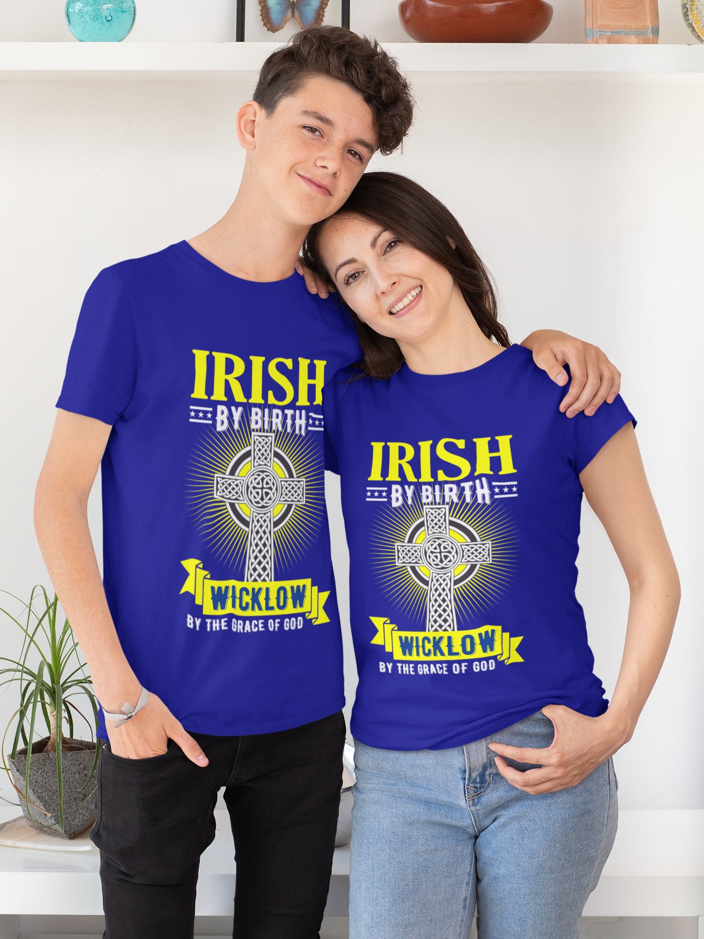 County Wicklow Irish By Birth Classic Heavy Cotton Adult T-Shirt