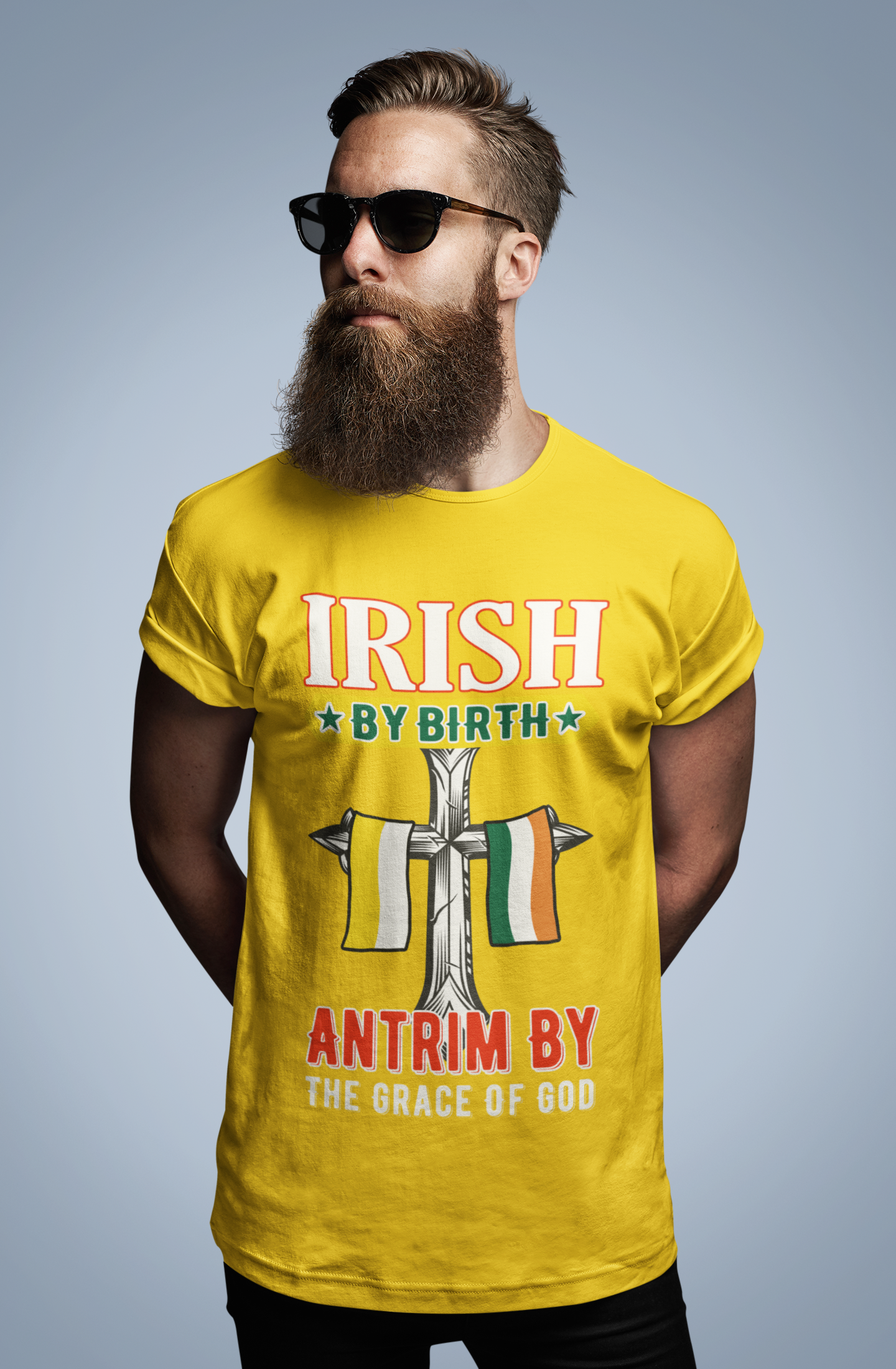 Antrim Irish By Birth Classic Heavy Cotton Adult T-Shirt