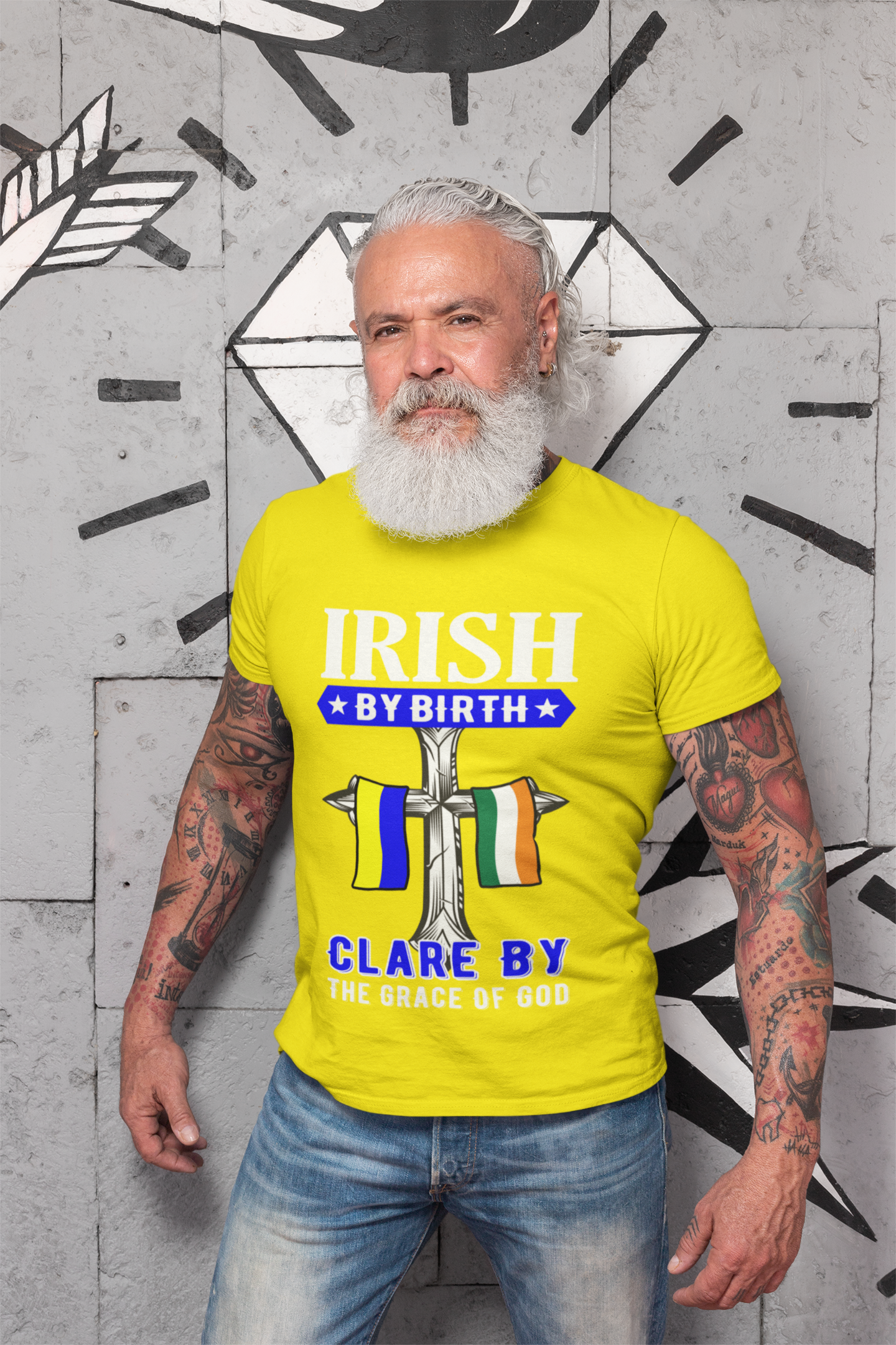 Clare Irish By Birth Clare By The Grace Of God Flags T shirt