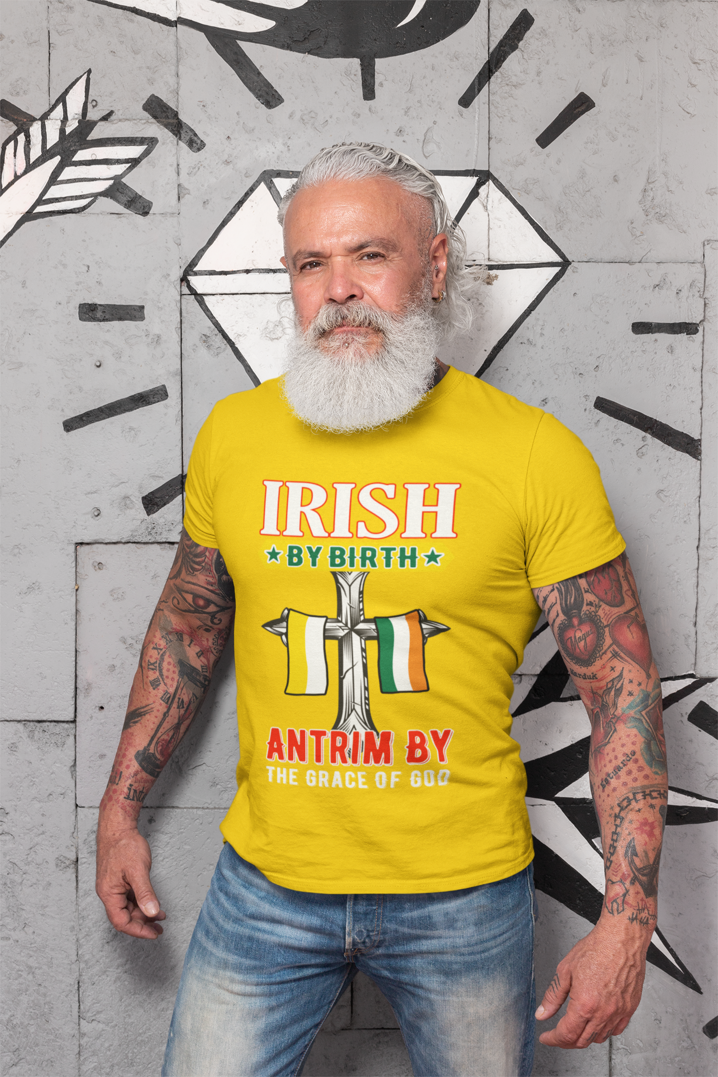 Antrim Irish By Birth Classic Heavy Cotton Adult T-Shirt