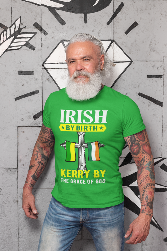 County Kerry Irish By Birth Classic Heavy Cotton Adult T-Shirt