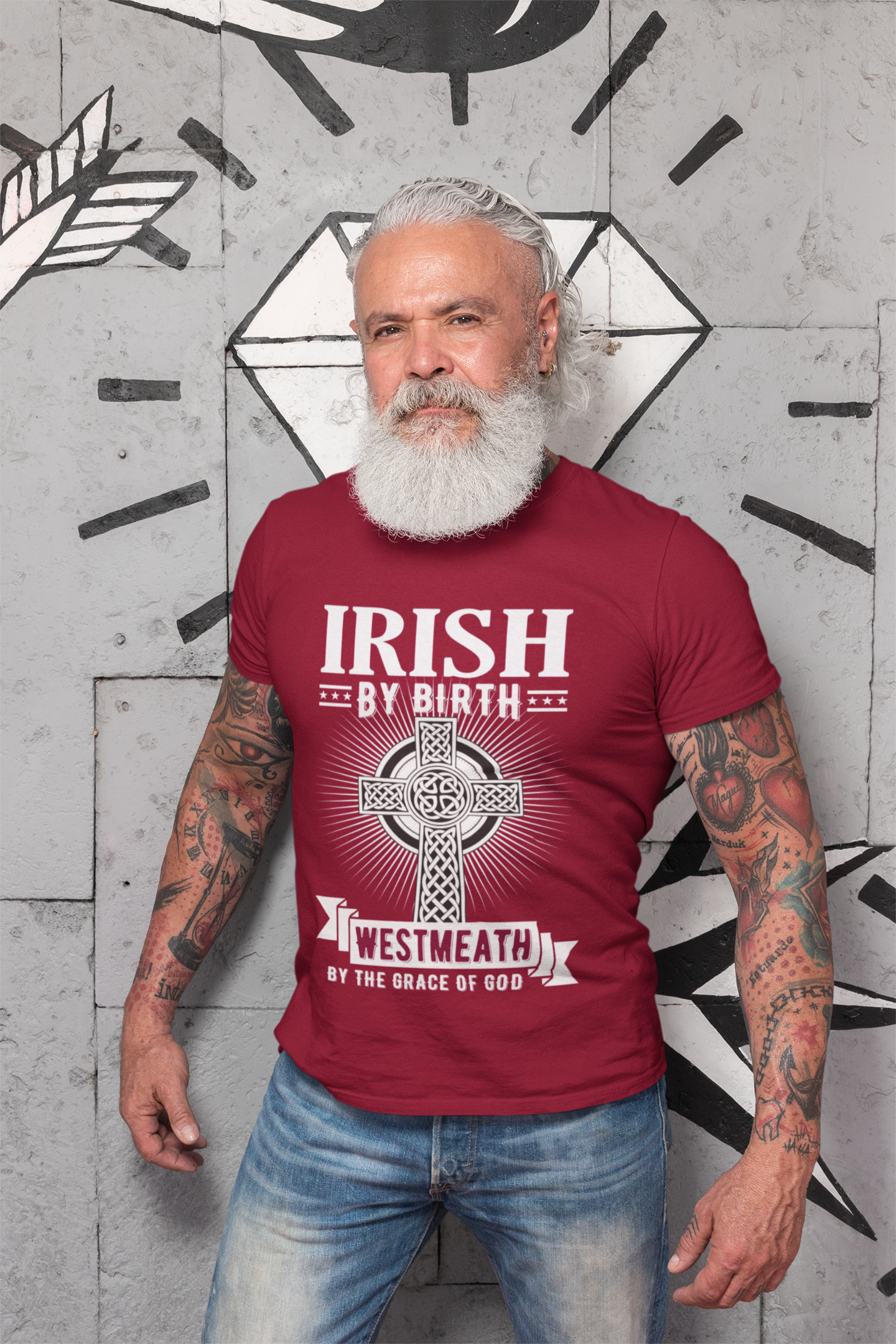 Westmeath T shirt Irish By Birth Classic Heavy Cotton Adult West Meath T-Shirts