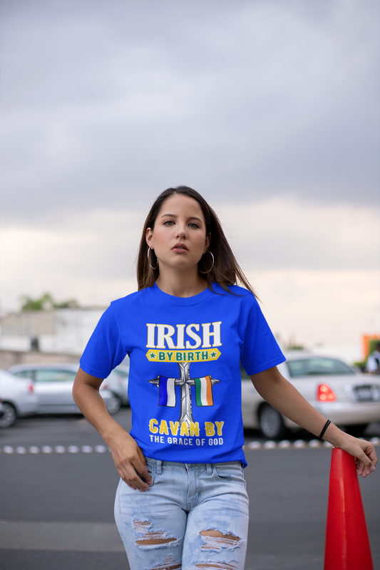 County Cavan Irish By Birth Classic Heavy Cotton Adult T-Shirt