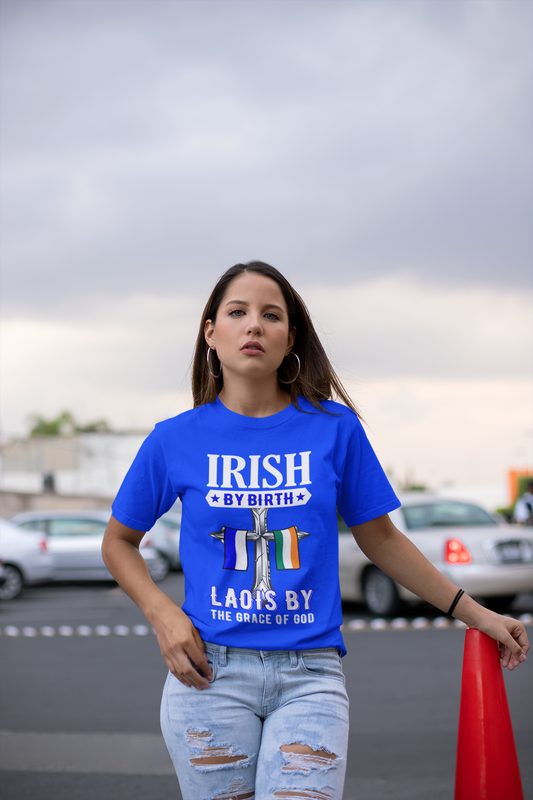 Laois Irish By Birth Classic Heavy Cotton Adult T-Shirt