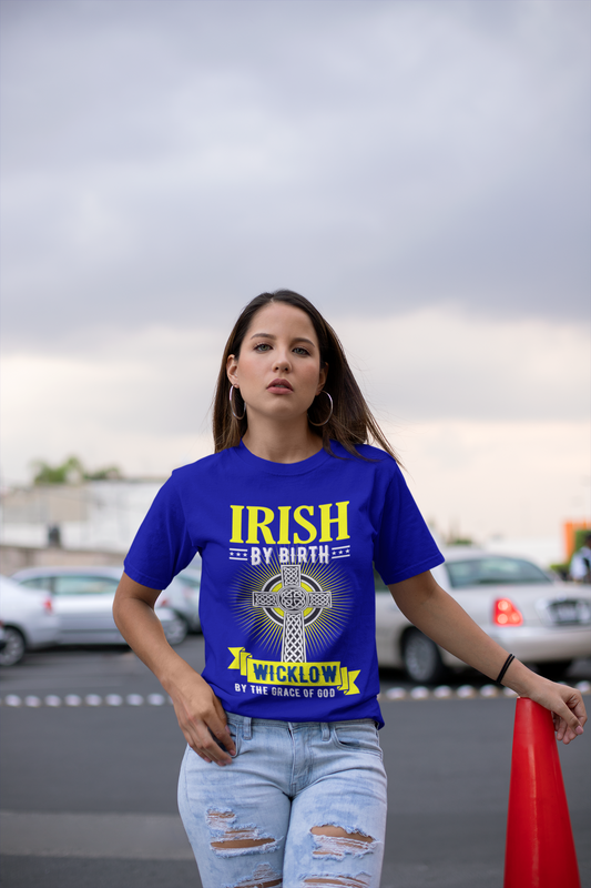 County Wicklow Irish By Birth Classic Heavy Cotton Adult T-Shirt