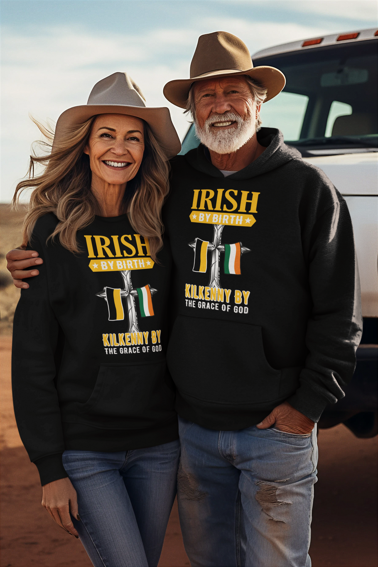 County Kilkenny Irish By Birth Celtic Cross Classic Adult Hoodie