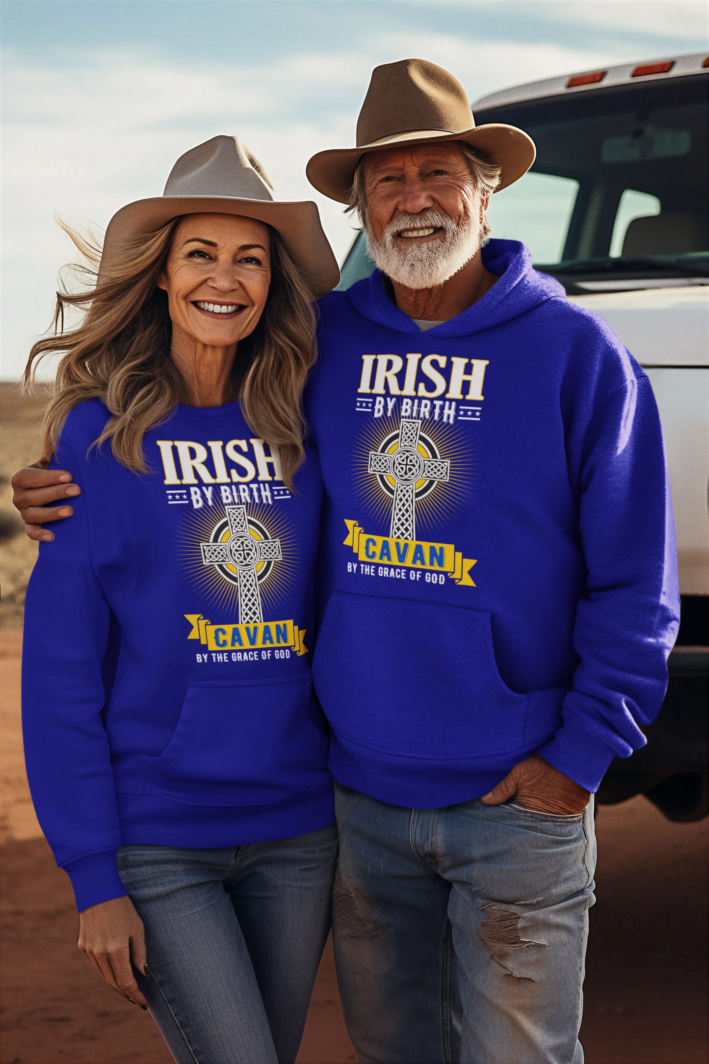 County Cavan Irish By Birth Celtic Cross Classic Adult Hoodie