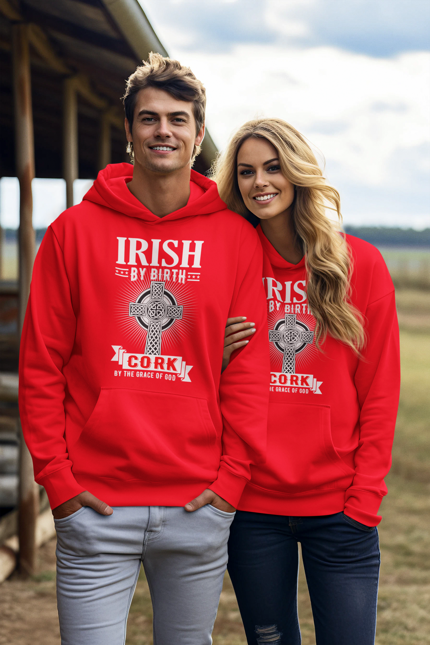 County Cork Irish By Birth Celtic Cross Classic Adult Hoodie