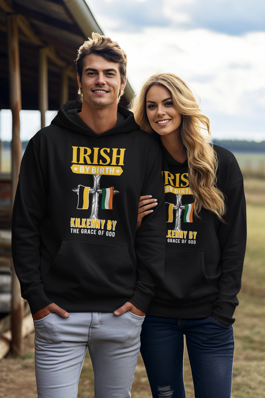 County Kilkenny Irish By Birth Celtic Cross Classic Adult Hoodie