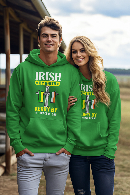 County Kerry Irish By Birth Celtic Cross Classic Adult Hoodie