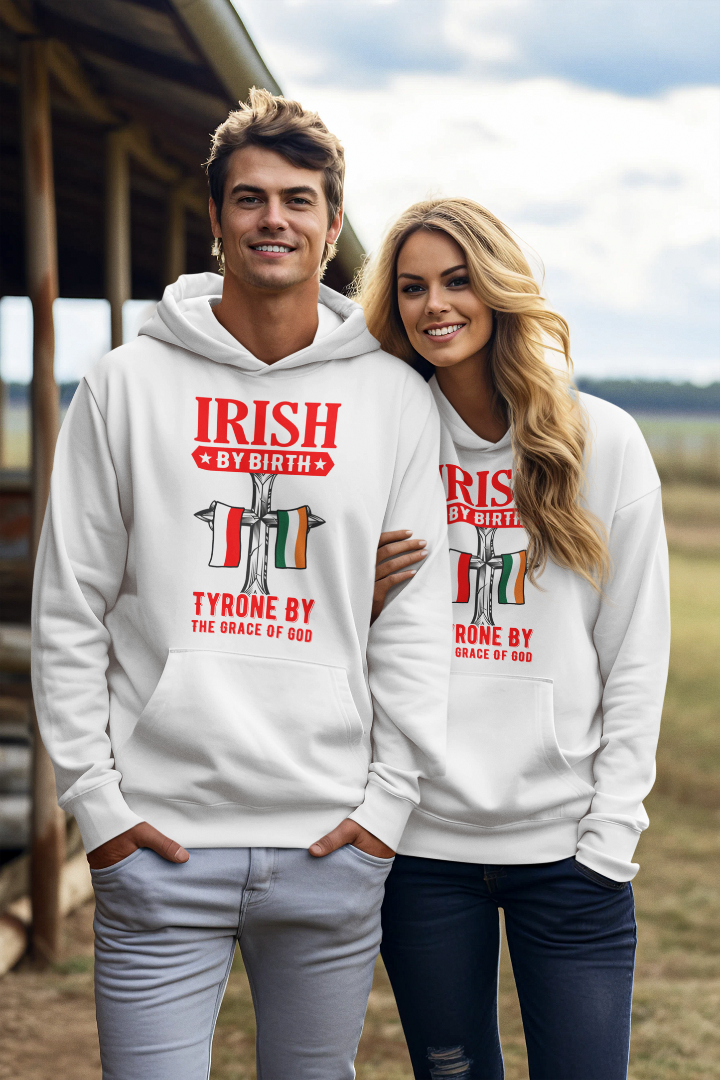 County Tyrone Irish By Birth Classic Adult Hoodie