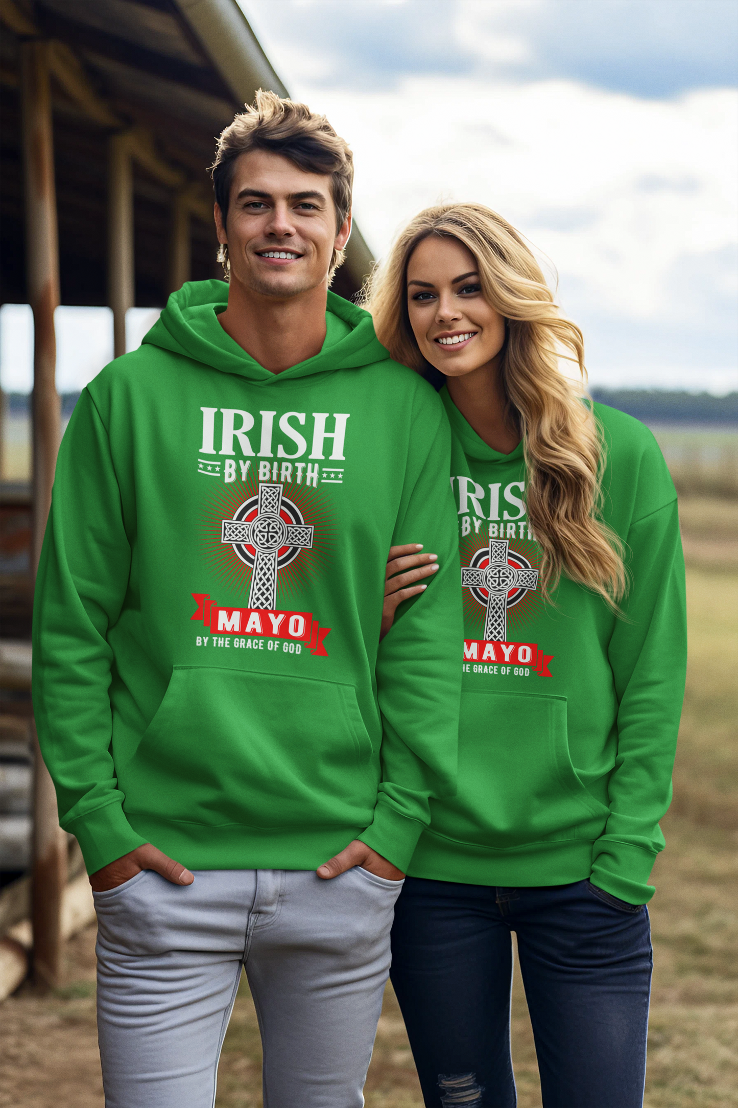 Mayo Hoodie  Irish By Birth Classic  Mayo Hoodies