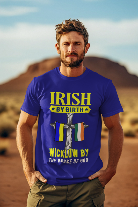 County Wicklow Irish By Birth Classic Heavy Cotton Adult T-Shirt