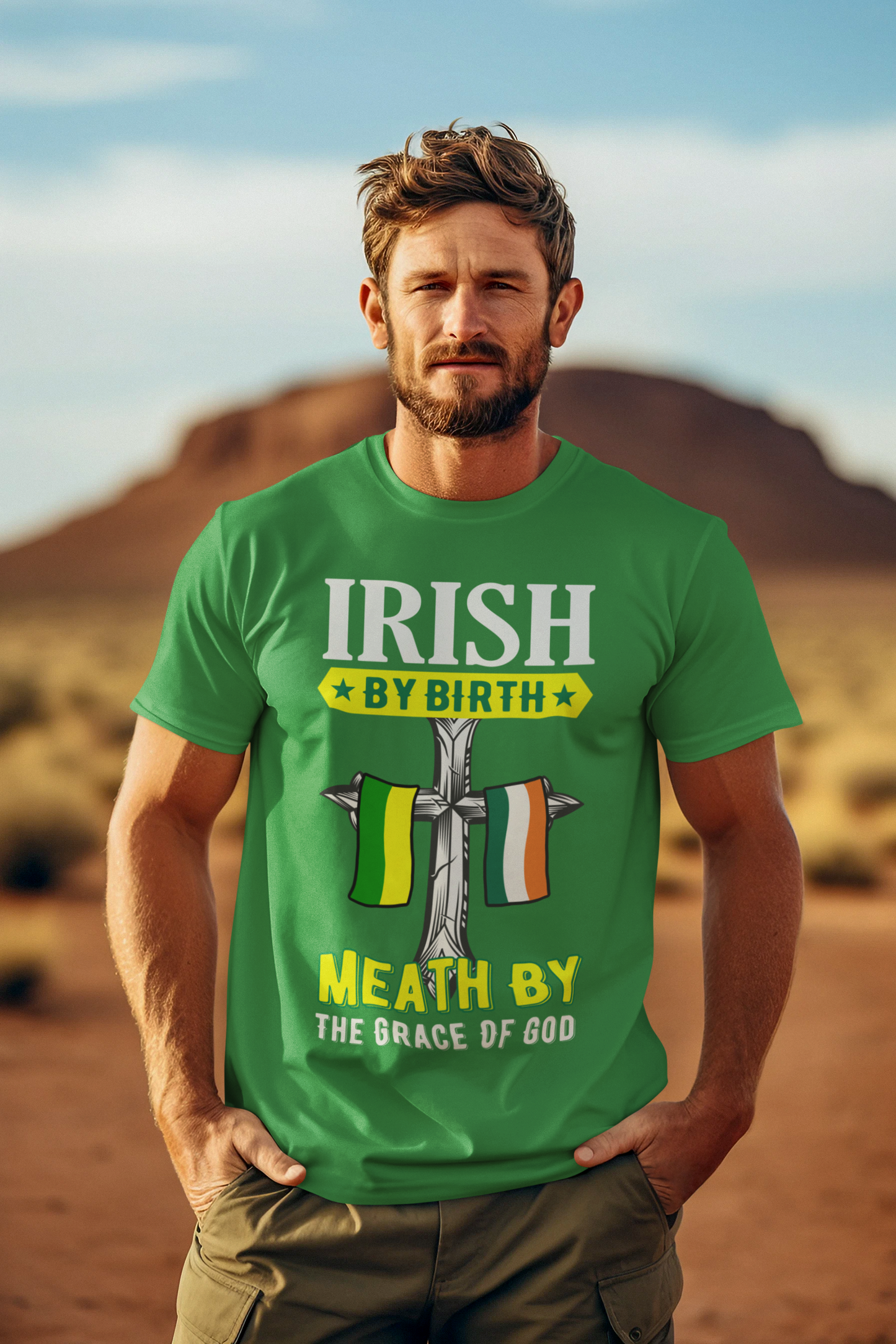 County Meath Irish By Birth Classic Heavy Cotton Adult T-Shirt