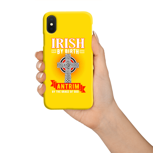 Antrim Irish By Birth Antrim By The Grace Of God Celtic Cross Phone Case 2