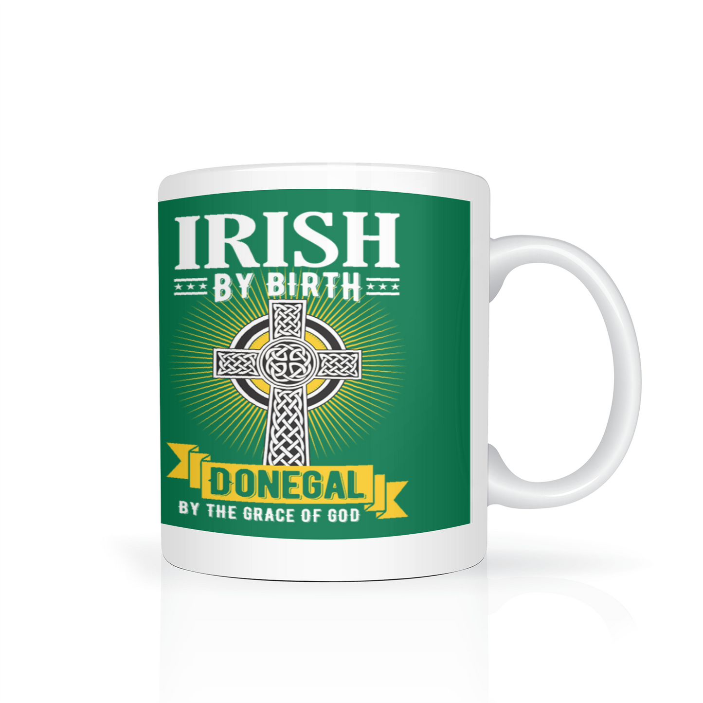 Irish By Birth Donegal By The Grace Of God Celtic Cross Mug