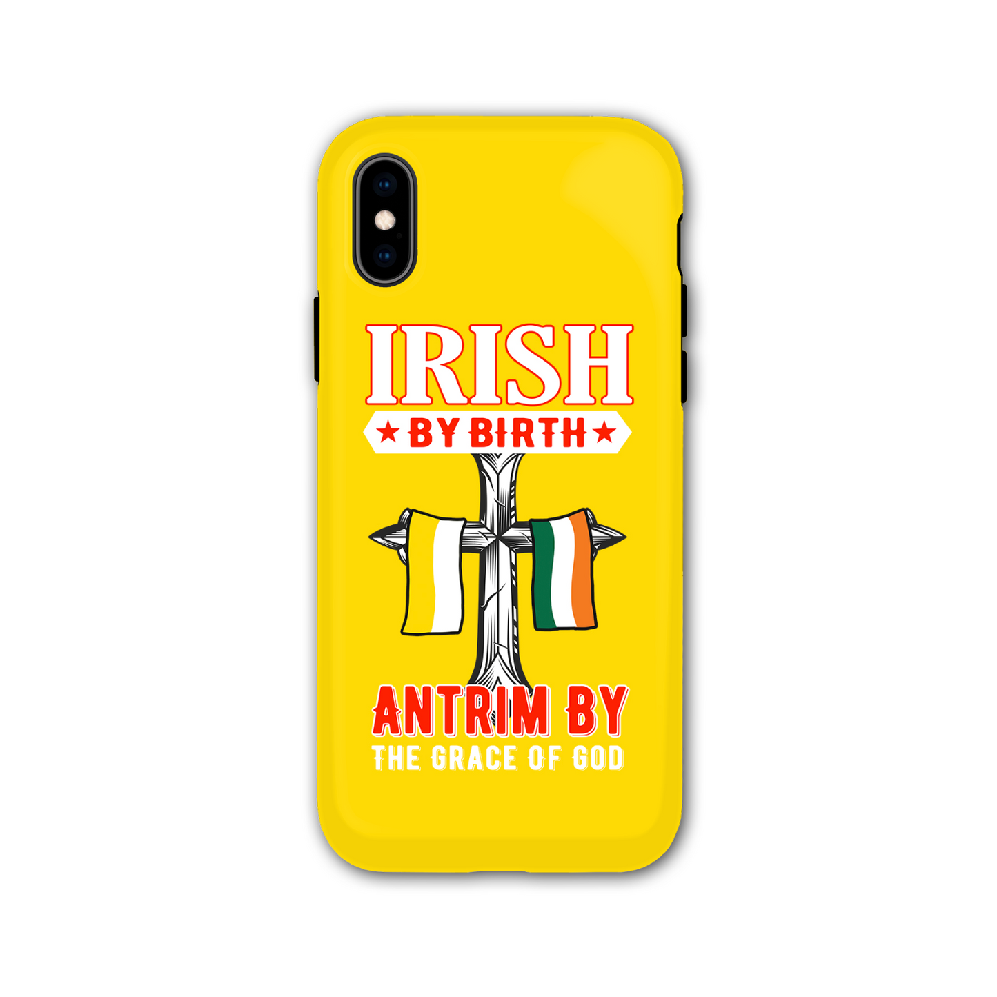 Antrim Irish By Birth Antrim By The Grace Of God Celtic Cross Phone Case