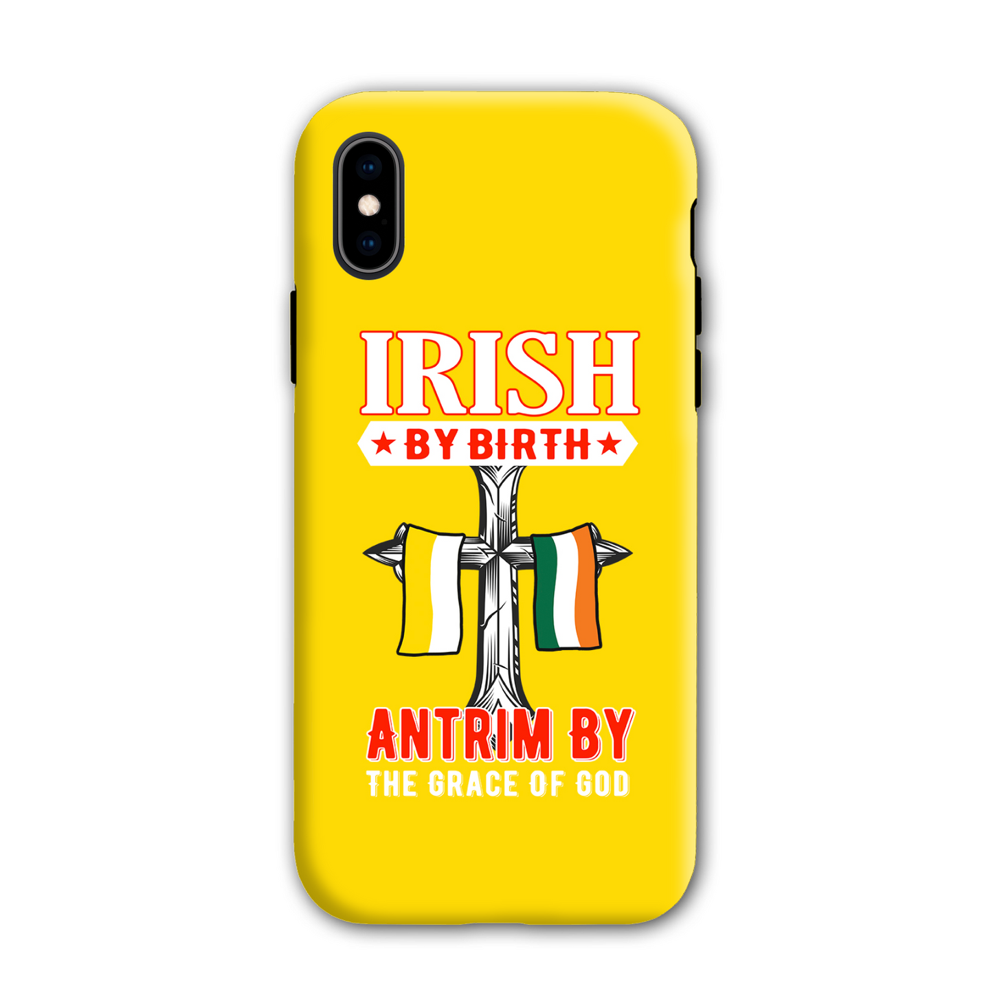 Antrim Irish By Birth Antrim By The Grace Of God Celtic Cross Phone Case