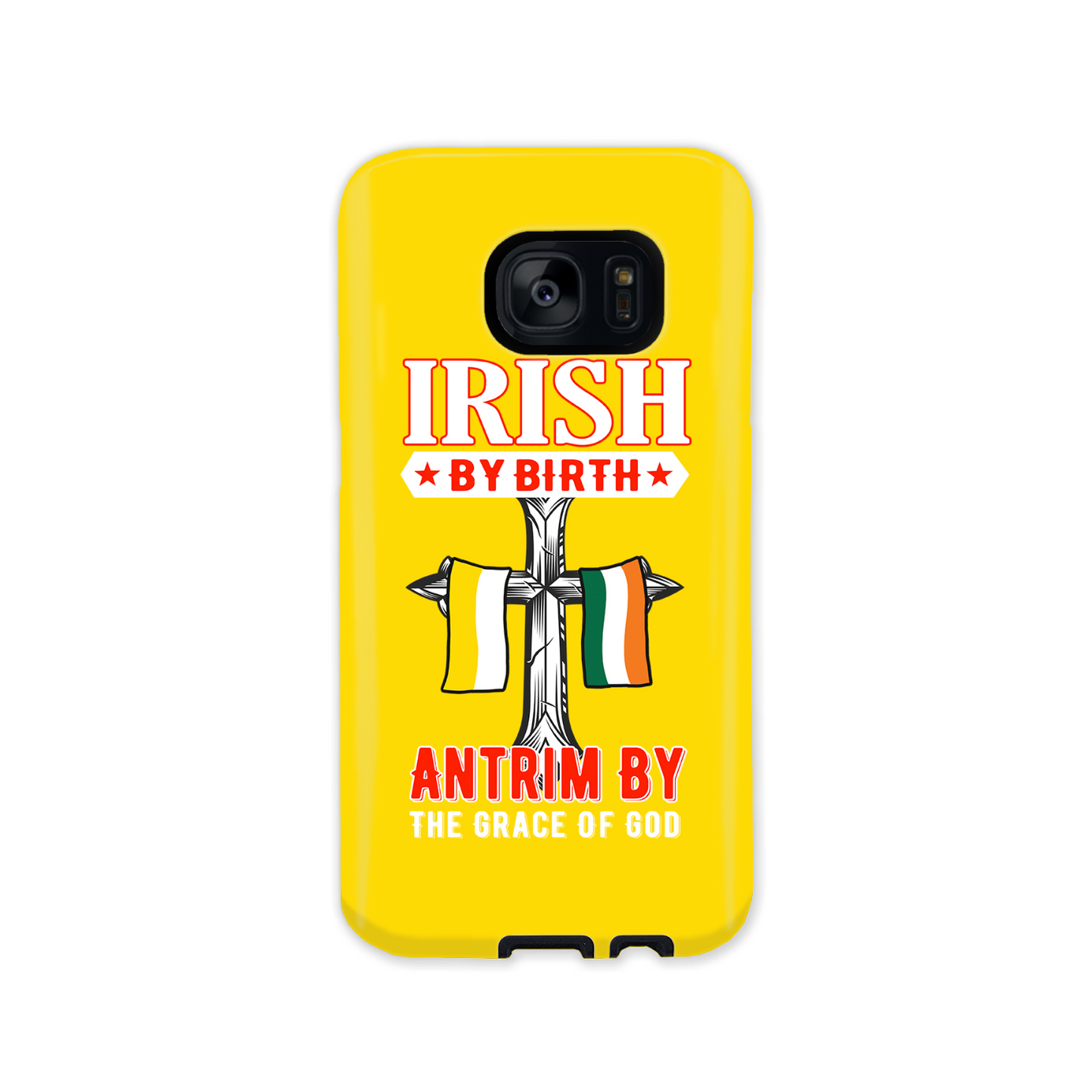 Antrim Irish By Birth Antrim By The Grace Of God Celtic Cross Phone Case