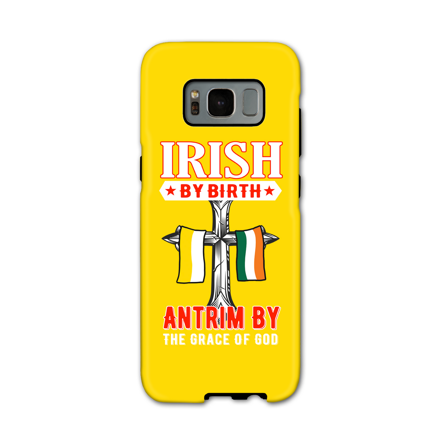 Antrim Irish By Birth Antrim By The Grace Of God Celtic Cross Phone Case