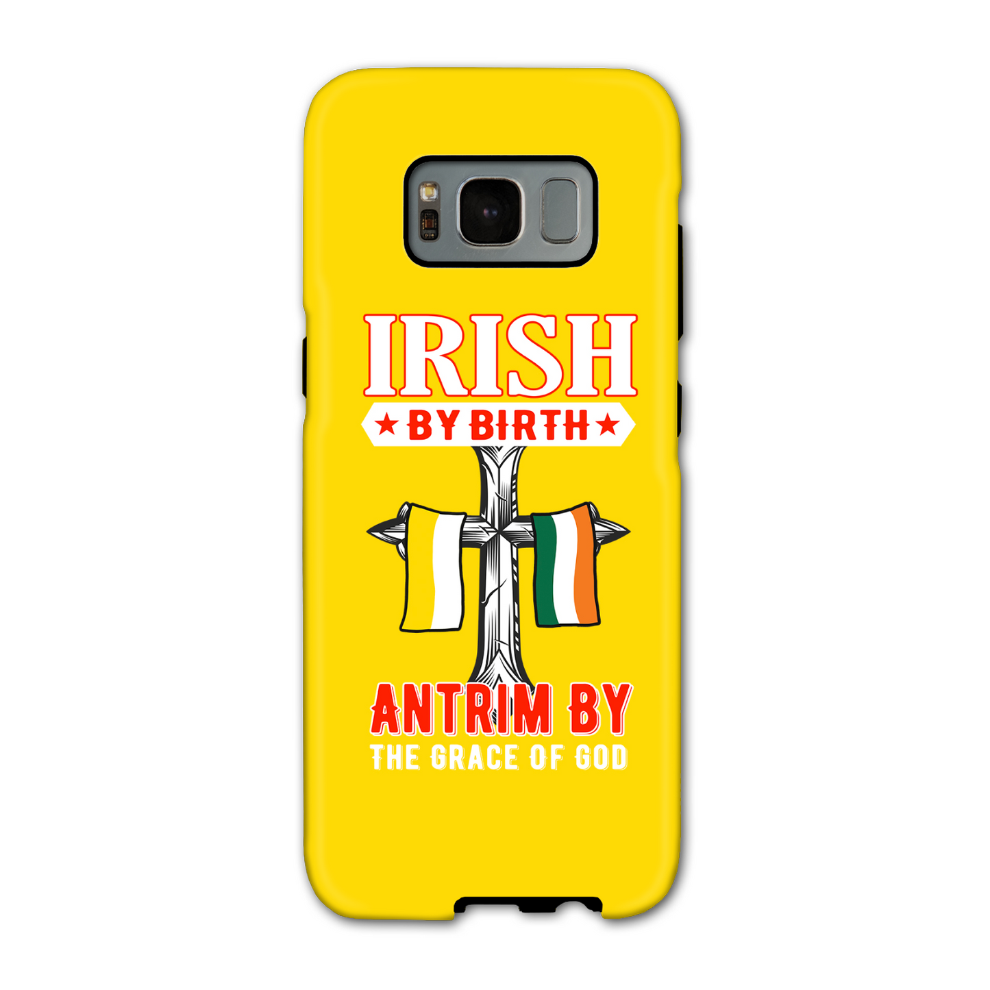Antrim Irish By Birth Antrim By The Grace Of God Celtic Cross Phone Case