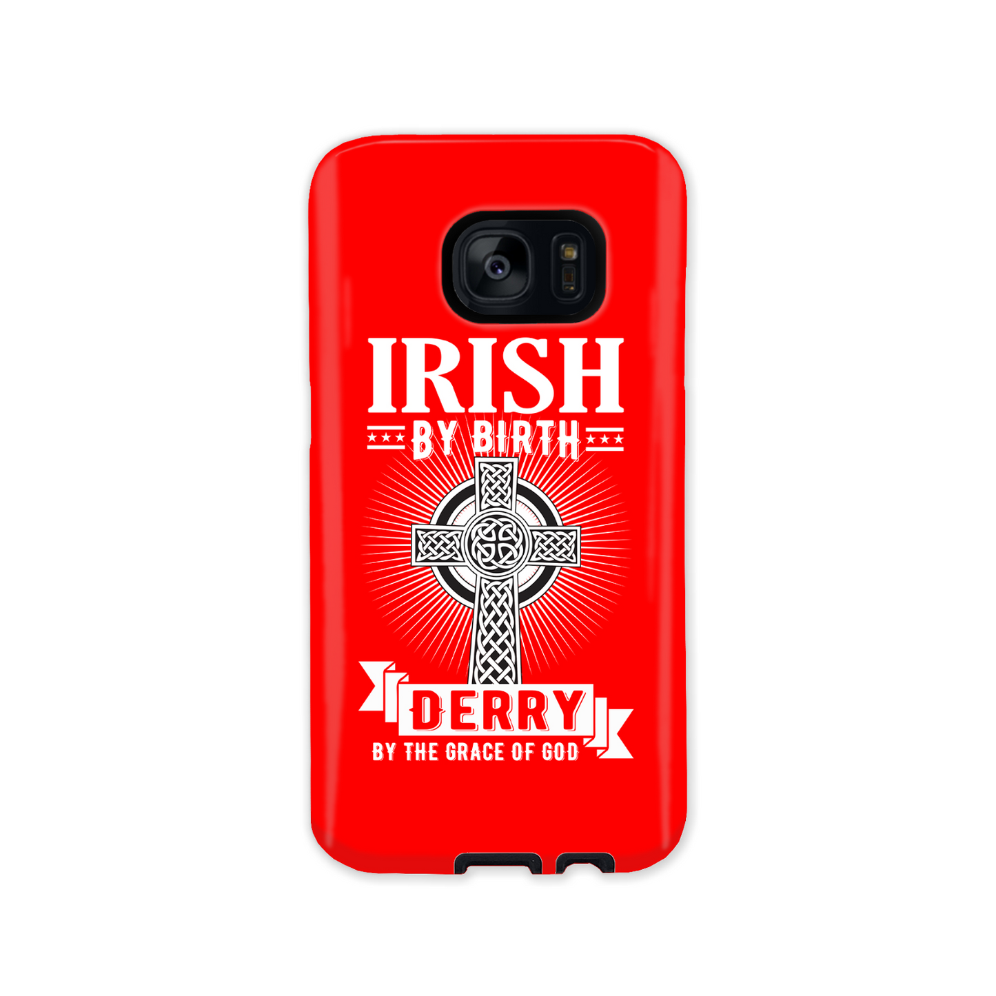 Irish By Birth Derry By The Grace Of God Celtic Cross Phone Case