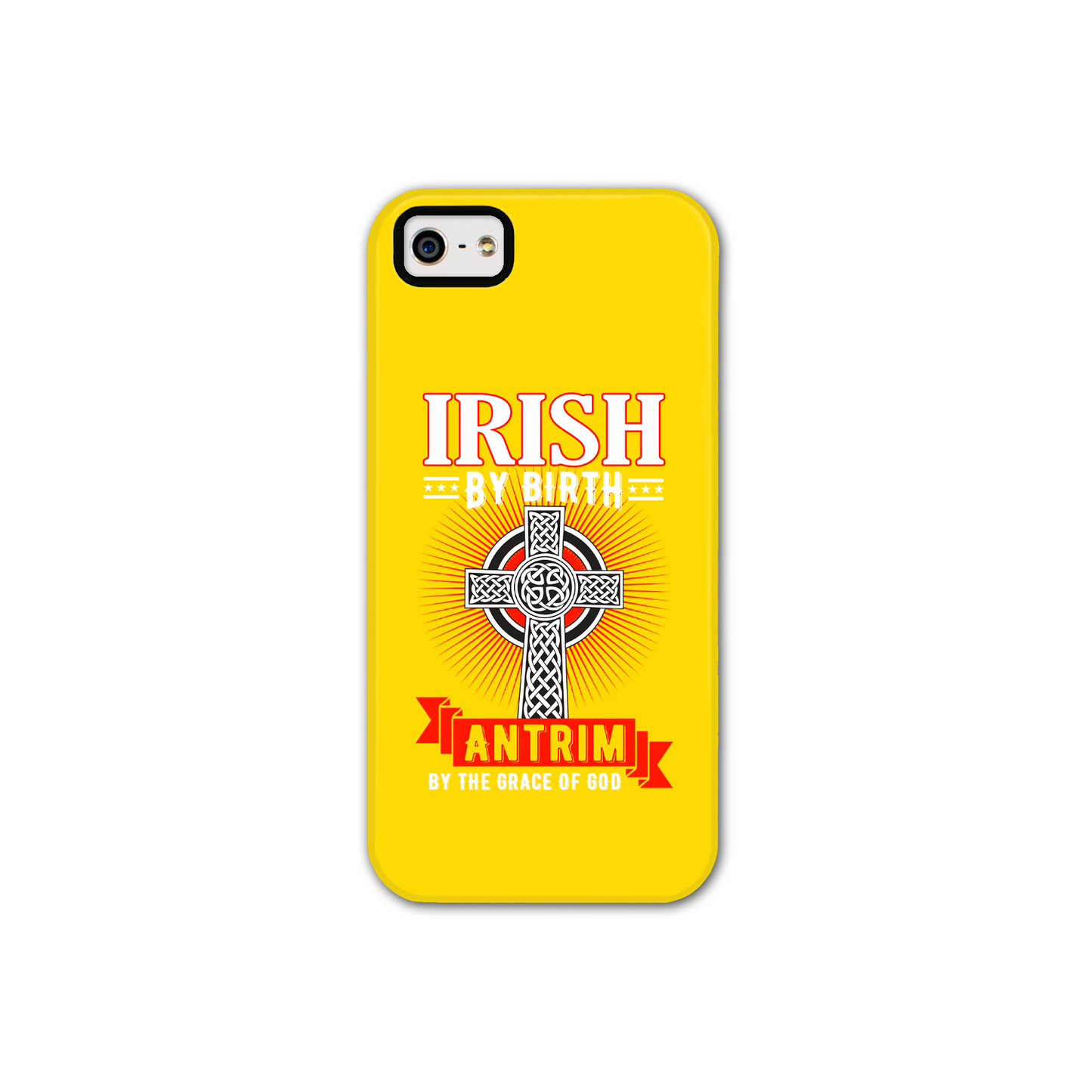 Antrim Irish By Birth Antrim By The Grace Of God Celtic Cross Phone Case 2