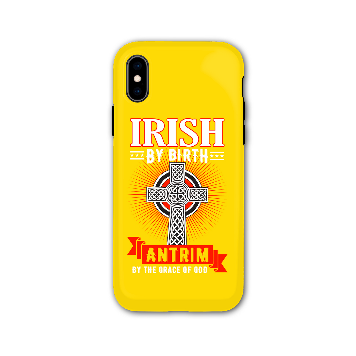 Antrim Irish By Birth Antrim By The Grace Of God Celtic Cross Phone Case 2