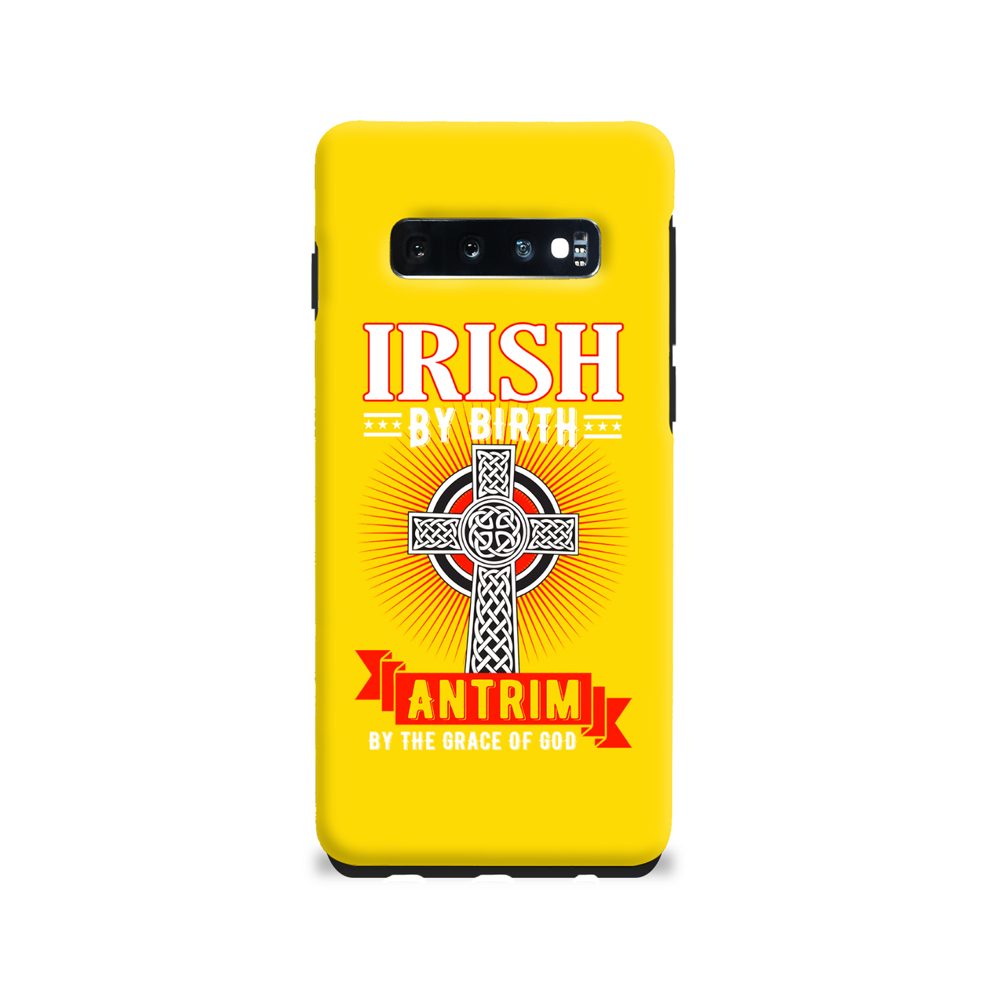 Antrim Irish By Birth Antrim By The Grace Of God Celtic Cross Phone Case 2
