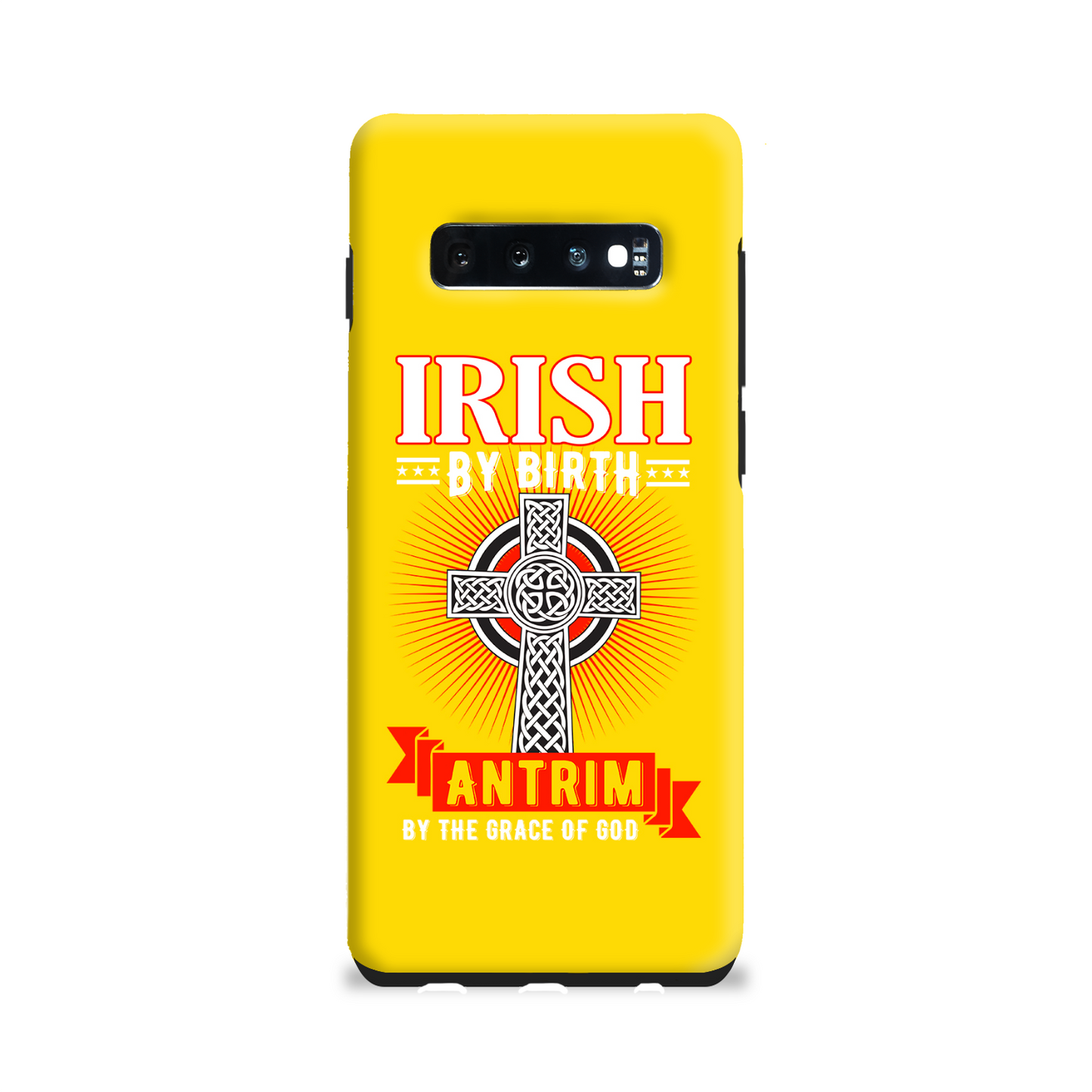 Antrim Irish By Birth Antrim By The Grace Of God Celtic Cross Phone Case 2
