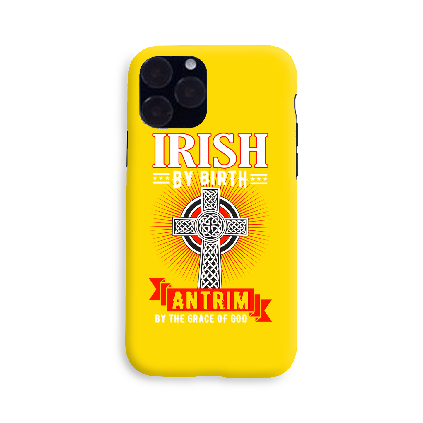 Antrim Irish By Birth Antrim By The Grace Of God Celtic Cross Phone Case 2