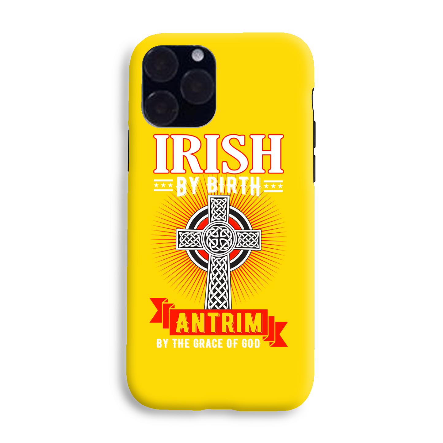 Antrim Irish By Birth Antrim By The Grace Of God Celtic Cross Phone Case 2