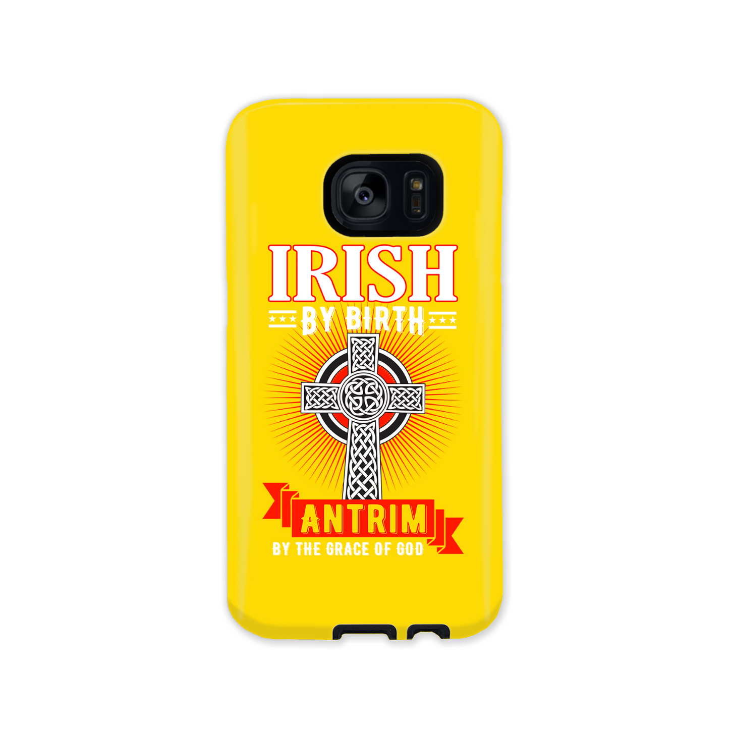 Antrim Irish By Birth Antrim By The Grace Of God Celtic Cross Phone Case 2