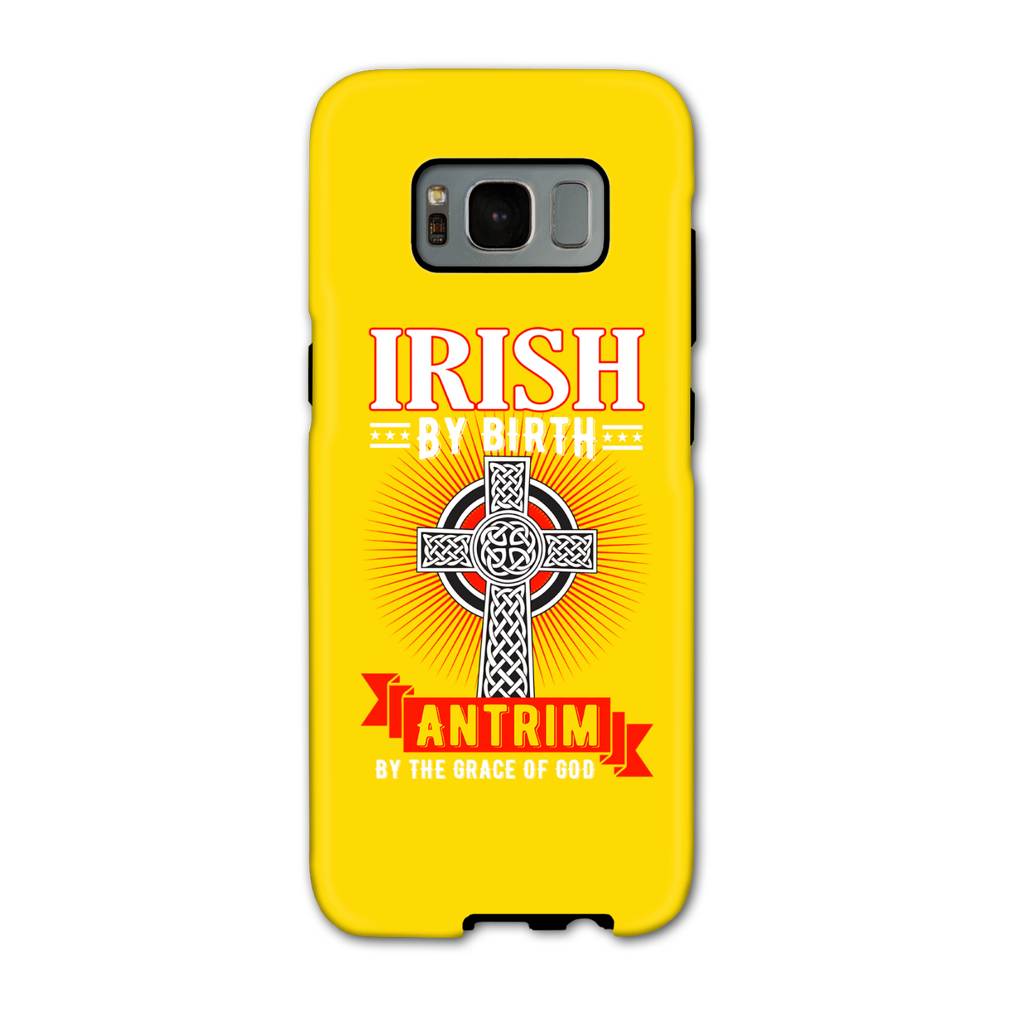 Antrim Irish By Birth Antrim By The Grace Of God Celtic Cross Phone Case 2