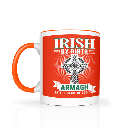 Irish By Birth Armagh By The Grace Of God Celtic Cross Mug